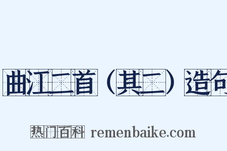 曲江二首（其二）造句是什么意思的图片